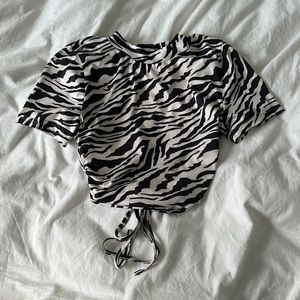 Zebra Print Open Back Tee
